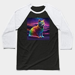 Glitter Cat Baseball T-Shirt